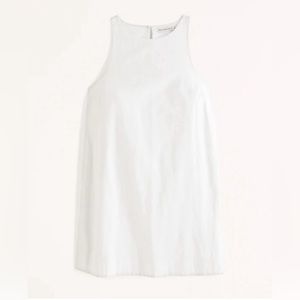 Abercrombie High-Neck Linen-Blend Mini Dress